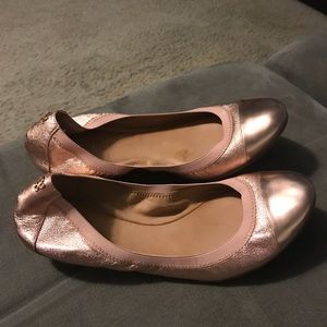 Coach rose gold flats